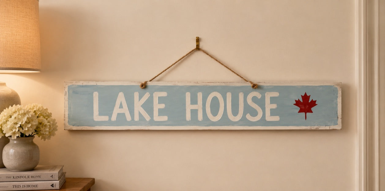 Painted Wooden Sign - Lake House
