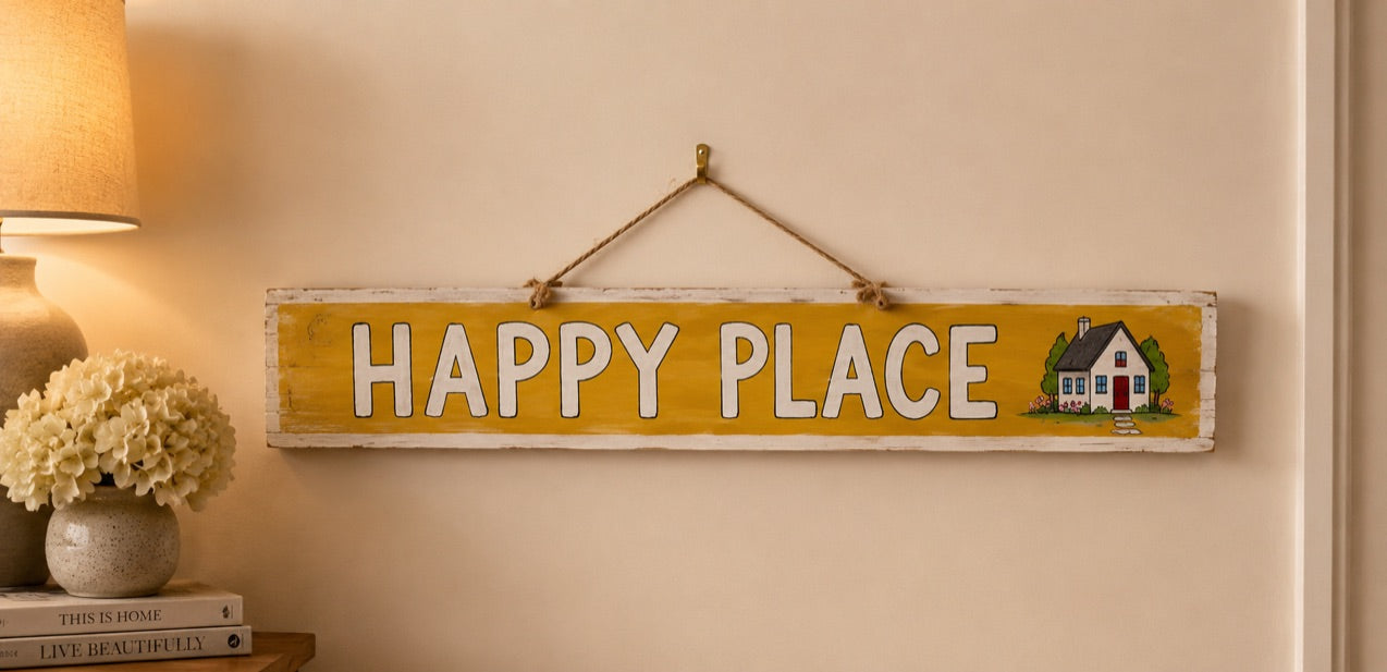 Painted Wooden Sign - Happy Place