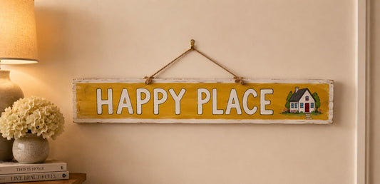 Painted Wooden Sign - Happy Place